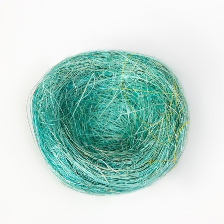 Nest, painted straw, 7 cm, mix of flowers-4