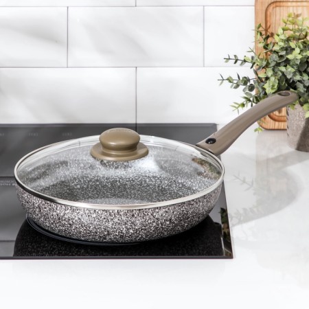 Sleepyx pan, d = 26 cm, removable handle, glass cover, anti -stick coating, color gray color-8