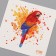 Tattoo on the body color "watercolor. Parrot Ara" 6x6 cm