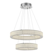 Люстра подвесная St Luce. SL6008.103.02. Latozzo. 2х50 Вт, LED, 3000K, 3750 Lm, 60х60х200 см, цвет хром