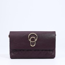 Magneta bag, long belt, purple color