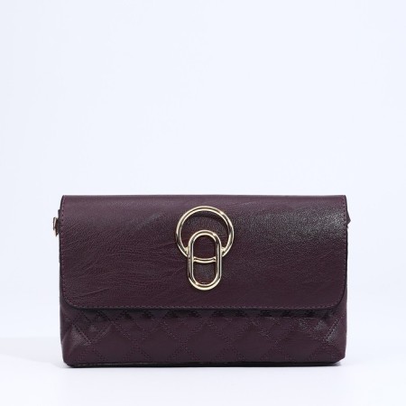 Magneta bag, long belt, purple color