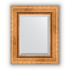 Mirror with fatset in the baguette frame - Roman gold 88 mm, 46 x 56 cm, evoForm