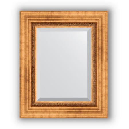 Mirror with fatset in the baguette frame - Roman gold 88 mm, 46 x 56 cm, evoForm