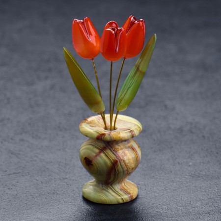 Flower flower "tulip" 3 flowers, small onyx