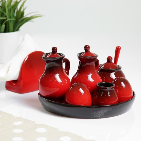 Set for spices "premium maxi" 8 items, red