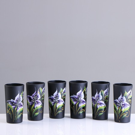 Set for juice with tray "Iris" Art painting, 6 glasses 1250/200 ml-1