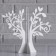 Wooden Kashpo 21 × 7.6 × 18.6 cm with 1 flask "tree", white