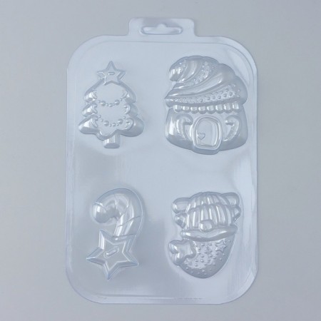Form for chocolate and sweets Plastic "Gnomic houses", cell size 8.5 × 5 cm, color transparent color-1
