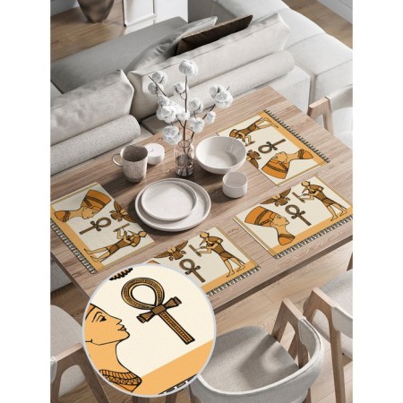 A set of napkins for setting the "Ancient Egypt" table, rectangular, rounded edges, size 30x46 cm, 4 pcs-1