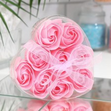 Soap roses, pink, set of 9 pcs.