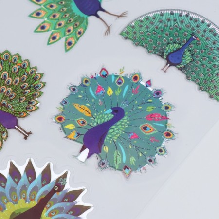 Sticking without sticky layer interior color "peacocks" 25x35 cm-1