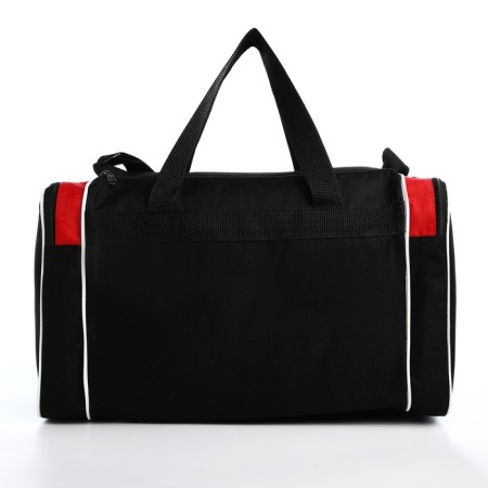 Sports bag with lightning, 3 outer pockets, long belt, black/red color-1