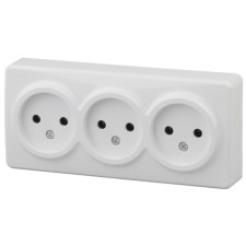 Roset 3x2p, 16A-250V, IP20, OU, Era Expert, White