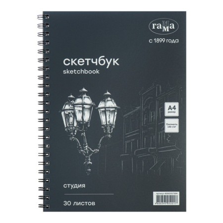 Album for A4, 210 x 297 Gamma, "Studio" 30 sheets, on the crest 140g/m, black