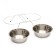 A set of 2 bowls on a stand, 2 x 2.5 liters