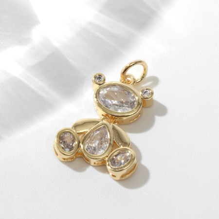 Reddor's pendant "Bear", white color in gold