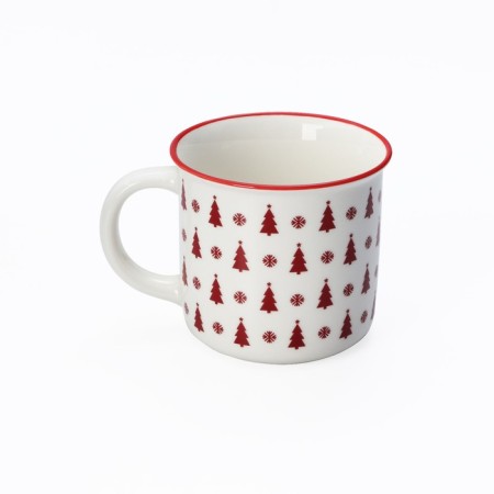 Porcelain shade "Christmas trees", 380 ml, white color-1