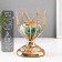 Summary Metal for 1 candle "Bun. White-green marble" gold 17.5x11x11 cm