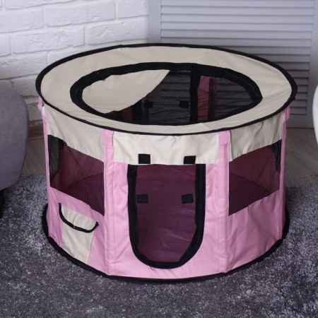 Animal aviary, tent, round, 70 x 40 cm, pink-1