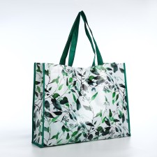 The bag is economic on the button, the color is green