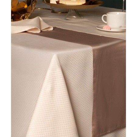Tablecloth, size 160x160 cm, beige color-1