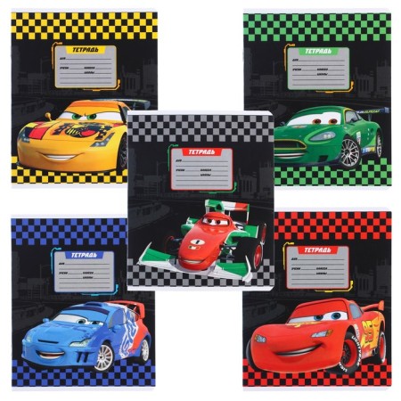 Notebook in a ruler of 12 sheets, 5 types of mix, cover coated cardboard, cars-1