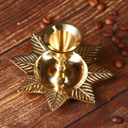 Climb "leaf" per 1 candle, brass 9.5x9.5x6 cm-2