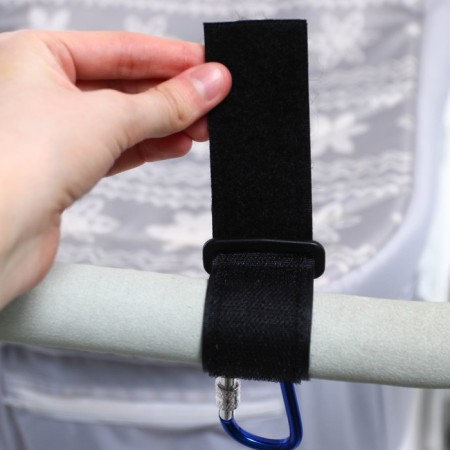 Carbine for bags for a stroller, on Velcro, black/blue color-7