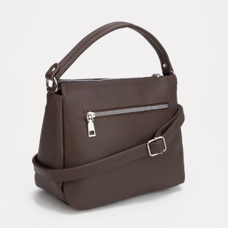 Cross-Bodi bag, lightning department, external pocket, brown color-1