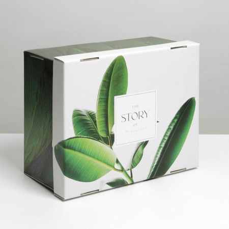 Gift folding box, packaging, “leaves”, 31.2 x 25.6 x 16.1 cm-2