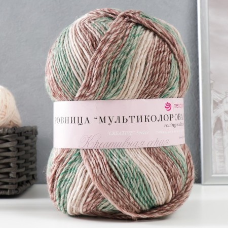 Yarn "Multicolor rovnitsa" 50% wool, 50% acrylic 400m/200g (1408 m)