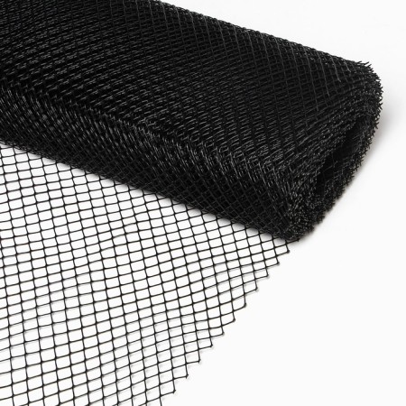 Garden grid, 1 × 20 m, rhombus cell 15 × 15 mm, plastic, black, Greengo-5