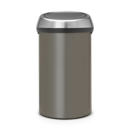 Garbage bucket Brabantia Touch Bin, Soft Touch system, platinum color, 60 liters