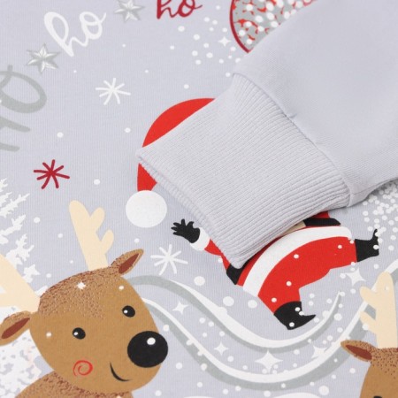 New Year. Pajama nursery (longshit/pants), gray/red color, height 98 cm-2