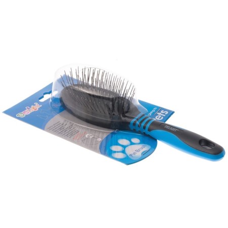 Delight brush massage, small, metal teeth, black and blue-5