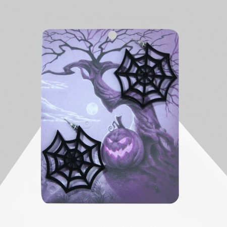 Acryl Earrings "Halloween" weaves, black color in silver-1