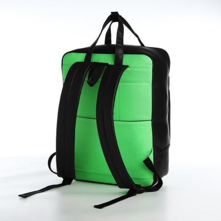 A backpack - a bag, Erich Krause, a wallet made of textiles, artificial leather, green color-3