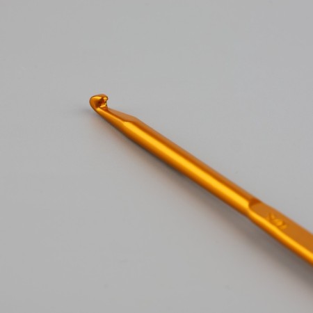 Knitting hook, bilateral, d = 3/4 mm, 13 cm, gold color-3