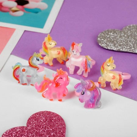 Children's ring "chosen" unicorns, shape mix, mix color, dimensionless-2