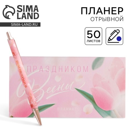 Gift set "since March 8": Planning and pen Plastic