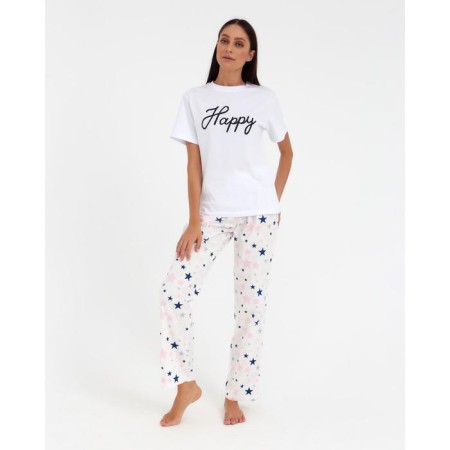 Women's pants KAFTAN "Pink Stars", p. 40-42, white-2
