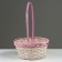 Wicker basket, d21 x 10/34 cm, pink, bamboo