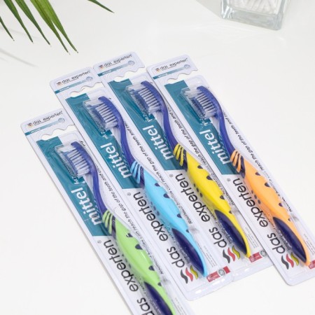 DAS Experten Mitter dental brush, ergonomic stubble, medium hardness-2