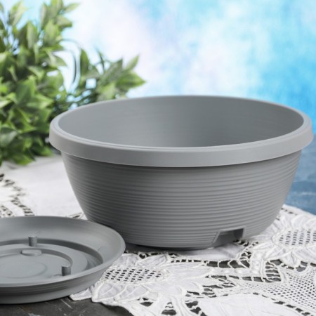 Pot with a pallet 2.7 l, d = 23, h = 11.5 "Marseille", color gray color-1