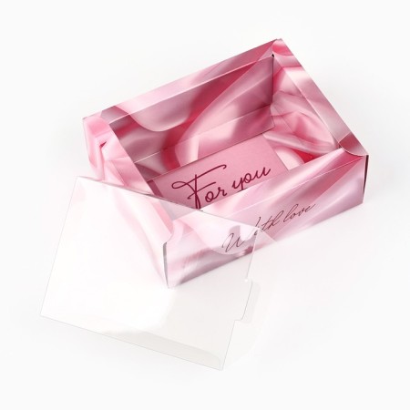 Folding box with a plastic lid "With Love", 11.5 x 9 x 4 cm-4