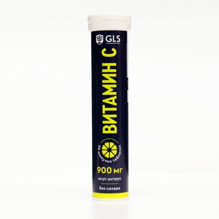 Vitamin C 900 mg without sugar with the taste of citrus, 20 sparkling tablets