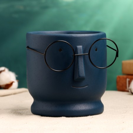 Kashpo "The pot that survived" 14x14x13cm, blue-1