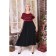 Female dress, size 42, black color, burgundy