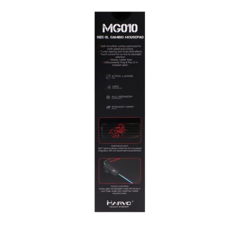 MARVO MG010 mouse mat, game, 800x305x4 mm, backlight, black-11